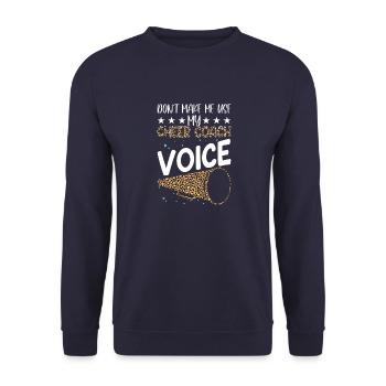 Cheer Coach Citation Mode de vie ironique Drôle Sarka - Sweat-shirt Unisexe - marine - Devant - Alina (178cm) & Michal (187cm)