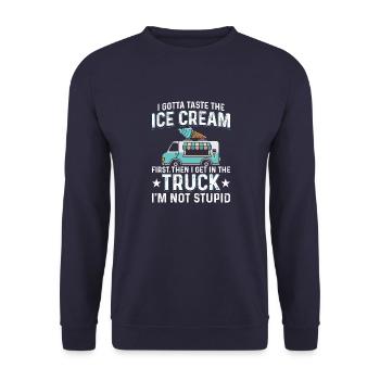 Eiscreme Schmelzen Gefrorenes Süßes Dessert Liebha - Unisex Pullover - Navy - Vorne - Alina (178cm) & Michal (187cm)