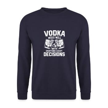 Alkohol ist eine Lösung - Wodka für Trinkliebhaber - Unisex Pullover - Navy - Vorne - Alina (178cm) & Michal (187cm)