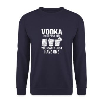 Drinkers Lovers of Classic Vodka Drinker Life - Unisex Sweatshirt - navy - Front - Alina (178cm) & Michal (187cm)