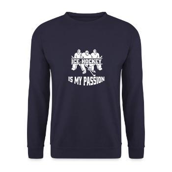 Eishockey Wintersport Eishockeyteam Geschenk - Unisex Pullover - Navy - Vorne - Alina (178cm) & Michal (187cm)