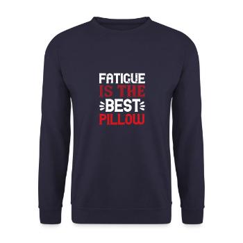 Fatigue is the best pillow 01 - Unisex Sweatshirt - navy - Front - Alina (178cm) & Michal (187cm)