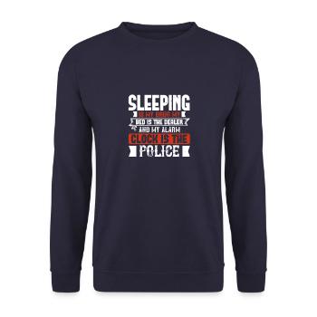 Sleeping is my drug my bed is the dealer and my - Unisex Sweatshirt - navy - Front - Alina (178cm) & Michal (187cm)