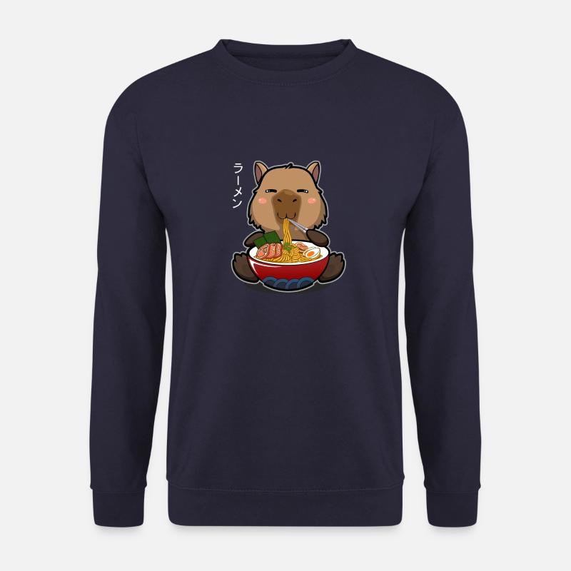 Kawaii Capybara mangeant des ramen d’un jeu de mots Ramen Bowl - Sweat-shirt Unisexe - marine