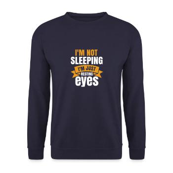 i'm not sleeping i'm just resting my eyes - Unisex Sweatshirt - navy - Front - Alina (178cm) & Michal (187cm)