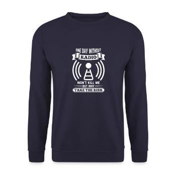 Amateurfunker ein Tag ohne funken wird mich nicht - Unisex Pullover - Navy - Vorne - Alina (178cm) & Michal (187cm)
