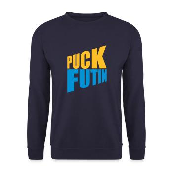 Conception du logo Puck Futin - Sweat-shirt Unisexe - marine - Devant - Alina (178cm) & Michal (187cm)