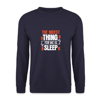 The nicest thing for me is sleep - Unisex Sweatshirt - navy - Front - Alina (178cm) & Michal (187cm)
