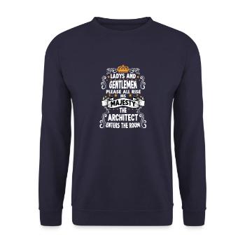Architect T funny saying motif architect - Unisex Sweatshirt - navy - Front - Alina (178cm) & Michal (187cm)