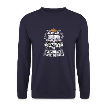 Sales T drôle de dicton motif Directeur des ventes - Sweat-shirt Unisexe - marine - Devant - Alina (178cm) & Michal (187cm)