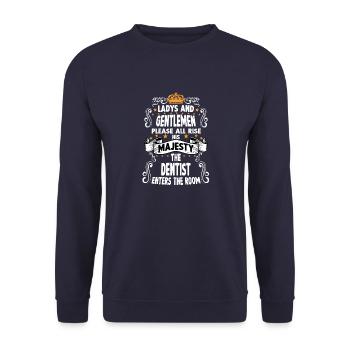 Dentist T funny saying motif dentist - Unisex Sweatshirt - navy - Front - Alina (178cm) & Michal (187cm)