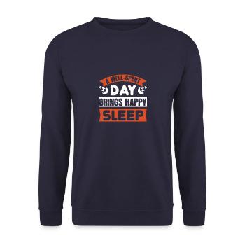 Une journée bien passée apporte un sommeil heureux 01 - Sweat-shirt Unisexe - marine - Devant - Alina (178cm) & Michal (187cm)