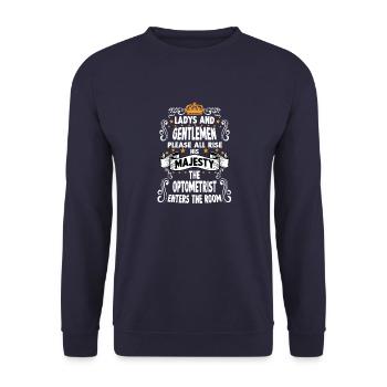 Optician T funny saying motif optician - Unisex Sweatshirt - navy - Front - Alina (178cm) & Michal (187cm)