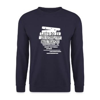 present idea global peace funny sayings bday bird - Unisex Pullover - Navy - Vorne - Alina (178cm) & Michal (187cm)