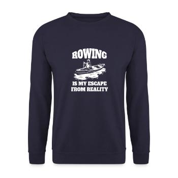 Ruderer lustige Rudern Spruch Ruderverein Ruderin - Unisex Pullover - Navy - Vorne - Alina (178cm) & Michal (187cm)