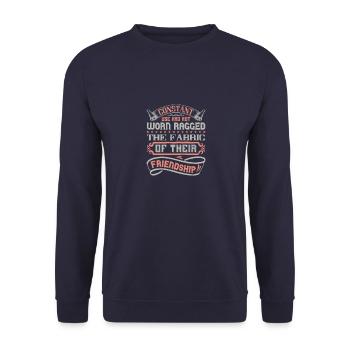 Constant use had not worn ragged the fabric of - Unisex Sweatshirt - navy - Front - Alina (178cm) & Michal (187cm)