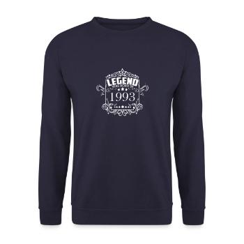 A legend was born in 1993 - Unisex Sweatshirt - navy - Front - Alina (178cm) & Michal (187cm)