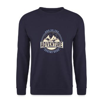 Adventure-Mountain-Logo - Unisex Pullover - Navy - Vorne - Alina (178cm) & Michal (187cm)
