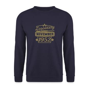 Legendär seit November 1952 Retro Sprüche - Unisex Pullover - Navy - Vorne - Alina (178cm) & Michal (187cm)