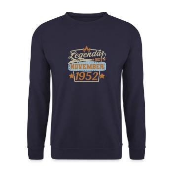 Legendär seit November 1952 Retro Sprüche - Unisex Pullover - Navy - Vorne - Alina (178cm) & Michal (187cm)