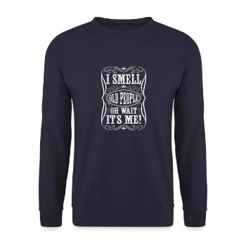 Old people are awesome when they play their age - Unisex Sweatshirt - navy - Front - Alina (178cm) & Michal (187cm)