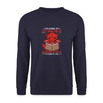 Grumpy Dragon Sarkastische Sprüche Dragons Masters - Unisex Pullover - Navy - Vorne - Alina (178cm) & Michal (187cm)
