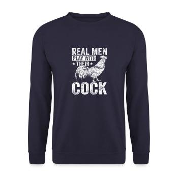 Niedliches Capybara Tierrechte-Liebhaber Tierdruck - Unisex Pullover - Navy - Vorne - Alina (178cm) & Michal (187cm)