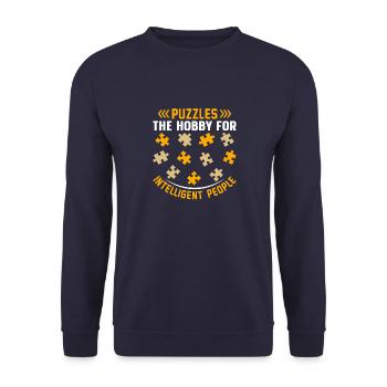 Lustiges Wortspiel Milchziegen Bauernhof Ziegenfar - Unisex Pullover - Navy - Vorne - Alina (178cm) & Michal (187cm)