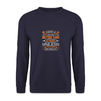 Es gibt nichts Besseres als einen Freund, es sei denn, er - Unisex Pullover - Navy - Vorne - Alina (178cm) & Michal (187cm)