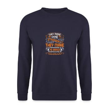 Sie machen mich stärker, sie machen mich mutiger - Unisex Pullover - Navy - Vorne - Alina (178cm) & Michal (187cm)