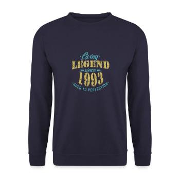 Lebende Legende seit 1993 Geburtstag Modern - Unisex Pullover - Navy - Vorne - Alina (178cm) & Michal (187cm)
