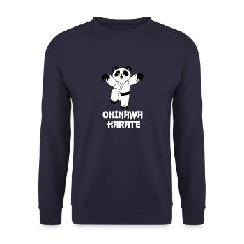 Okinawa Karate Panda - Karate Japanische - Unisex Pullover - Navy - Vorne - Alina (178cm) & Michal (187cm)