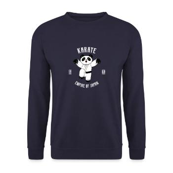 Karate Gear Panda - Karate Japanische - Unisex Pullover - Navy - Vorne - Alina (178cm) & Michal (187cm)