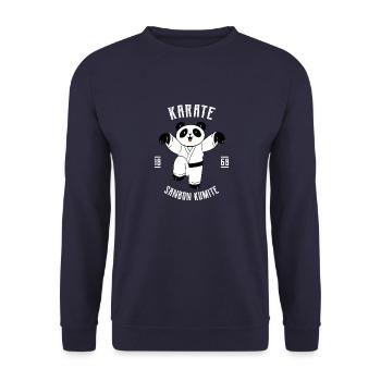 Lustiger Karate Panda - Karate Japanische - Unisex Pullover - Navy - Vorne - Alina (178cm) & Michal (187cm)