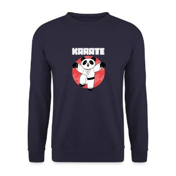 Karate Panda - Karate Japanische Sonne - Unisex Pullover - Navy - Vorne - Alina (178cm) & Michal (187cm)