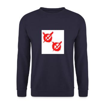 XO shirt logo - Unisex Sweatshirt - navy - Front - Alina (178cm) & Michal (187cm)