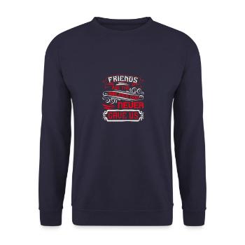 Les amis sont les frères et sœurs que Dieu ne nous a jamais donnés - Sweat-shirt Unisexe - marine - Devant - Alina (178cm) & Michal (187cm)
