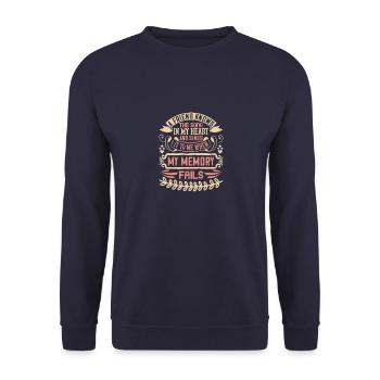 Ein Freund kennt das Lied in meinem Herzen und singt es - Unisex Pullover - Navy - Vorne - Alina (178cm) & Michal (187cm)