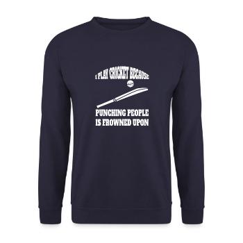 Cricket Gift Cricket Slogan Cricket Fan Team - Unisex Sweatshirt - navy - Front - Alina (178cm) & Michal (187cm)