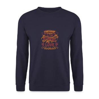 Freundschaft ist die reinste Liebe - Unisex Pullover - Navy - Vorne - Alina (178cm) & Michal (187cm)