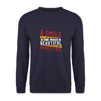 Un sourire est le plus beau sur le visage de la mariée 01 - Sweat-shirt Unisexe - marine - Devant - Alina (178cm) & Michal (187cm)