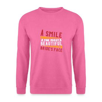 Un sourire est le plus beau sur le visage de la mariée 01 - Sweat-shirt Unisexe - rose - Devant