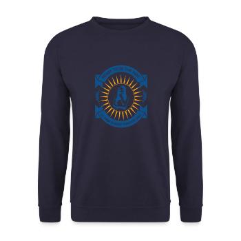 Bereit, für immer der Mac zu Ihrem Käse zu sein - Unisex Pullover - Navy - Vorne - Alina (178cm) & Michal (187cm)