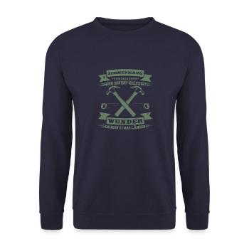Zimmermann Unmögliches wird sofort erledigt - Unisex Pullover - Navy - Vorne - Alina (178cm) & Michal (187cm)