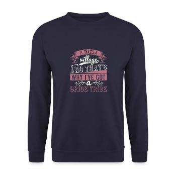 It takes a village, and that's why I've got a - Unisex Sweatshirt - navy - Front - Alina (178cm) & Michal (187cm)