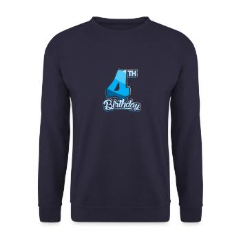 4th Birthday Kids Toodler Four Birthday - Unisex Sweatshirt - navy - Front - Alina (178cm) & Michal (187cm)