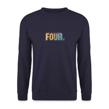 4th Birthday Kids Toodler Four Birthday - Unisex Sweatshirt - navy - Front - Alina (178cm) & Michal (187cm)