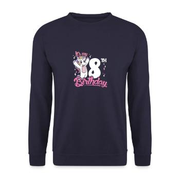8e anniversaire Enfants Licorne Toodler Eight - Sweat-shirt Unisexe - marine - Devant - Alina (178cm) & Michal (187cm)