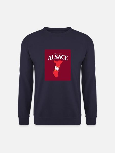 Fier de mes Racines Alsace Rouge - Sweat-shirt Unisexe - marine