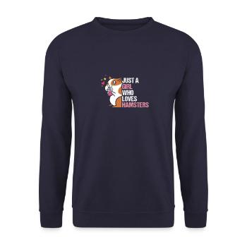 I Love my Hamster Owner Saying - Unisex Sweatshirt - navy - Front - Alina (178cm) & Michal (187cm)